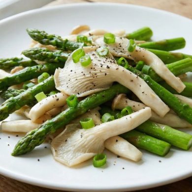 Măng tây xào nấm bào ngư