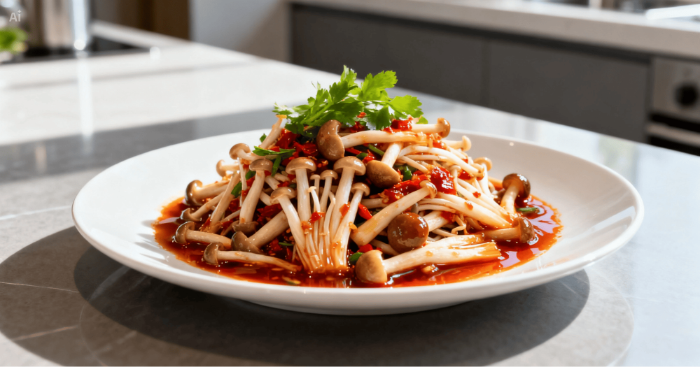 Nấm Kim Châm Trộn Cay