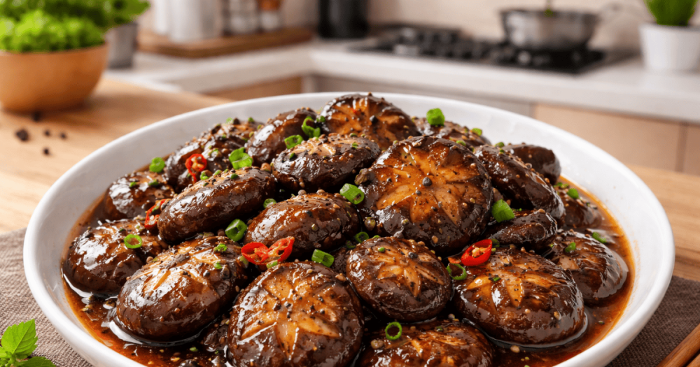 Nấm đông cô kho tiêu