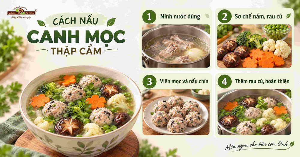 Cách nấu canh mọc thập cẩm đơn giản