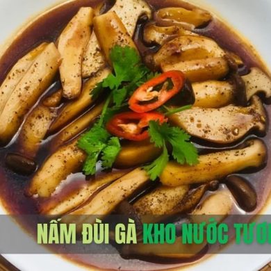 Nấm đùi gà kho nước tương