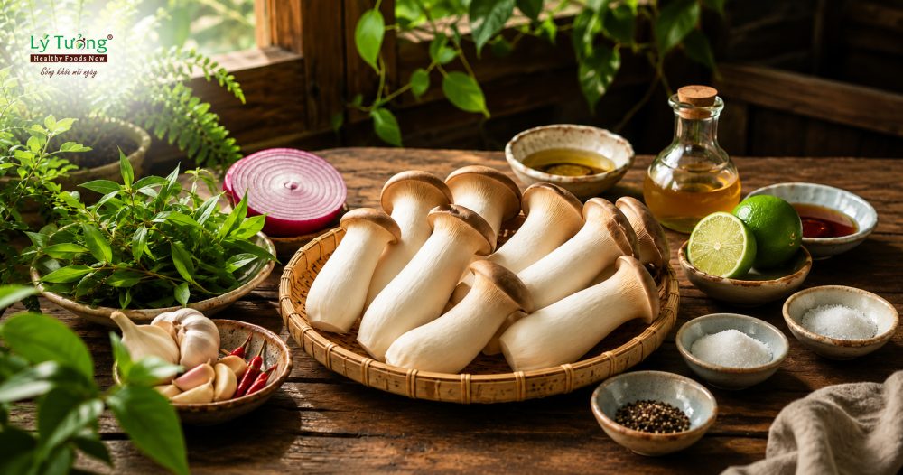 Nguyên liệu nấu món Nộm Nấm Đùi Gà