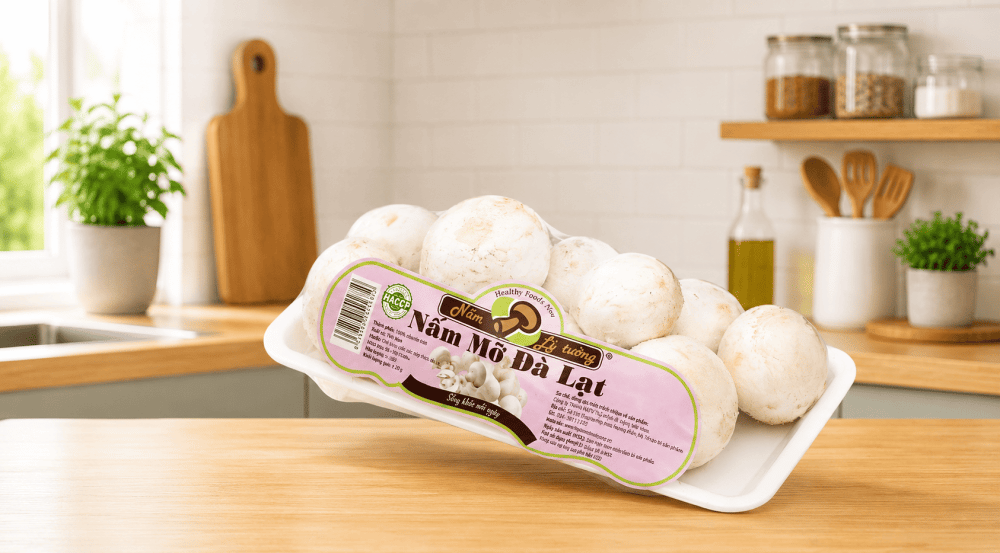 Sản phẩm nấm mỡ tươi sạch tại nhà Thực Phẩm Lý Tưởng