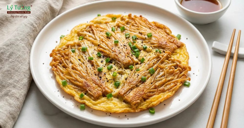 Nấm kim châm chiên trứng