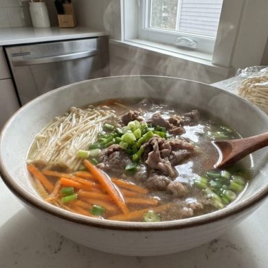 Canh Nấm Kim Châm Thịt Bò