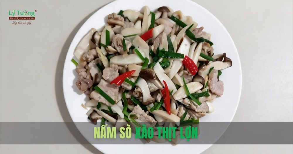 Nấm sò xào thịt lợn