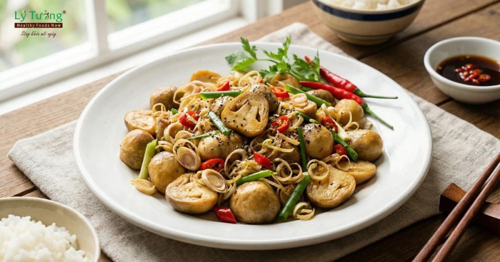 Nấm rơm xào sả ớt
