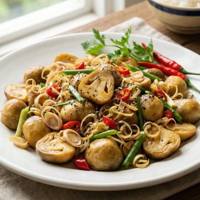 Nấm rơm xào sả ớt