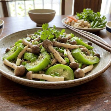 Nấm Mối Xào Mướp – Vị Ngọt Thanh Mát Từ Tinh Túy Đồng Quê