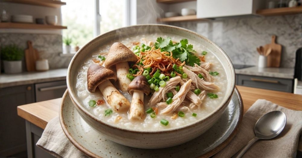 Cháo Gà Nấm Mối – Món Ăn Đại Bổ Từ Tinh Túy Đất Trời