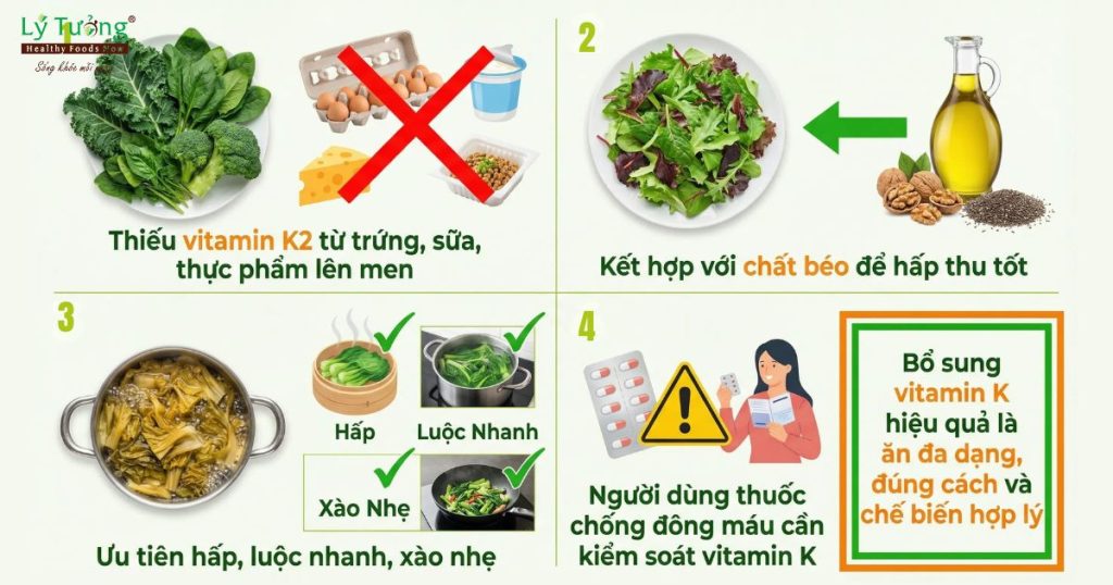 Lưu ý khi bổ sung vitamin K