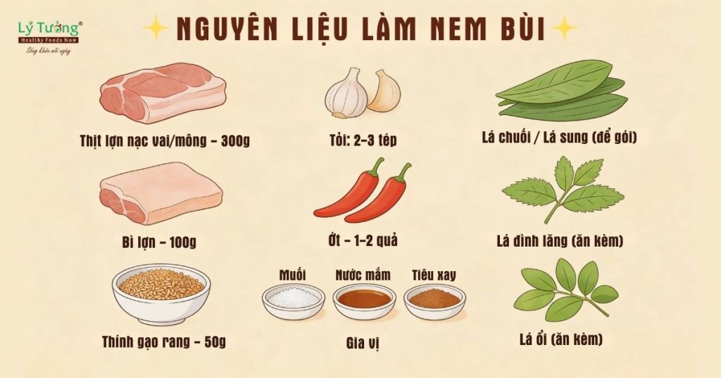 Nguyên liệu làm nem bùi