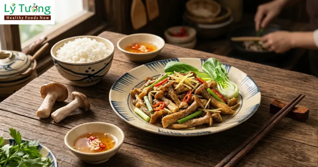 Nấm lộc nhung xào tỏi