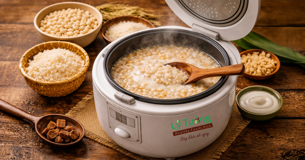 Nấu chè đậu trắng bằng nồi cơm điện