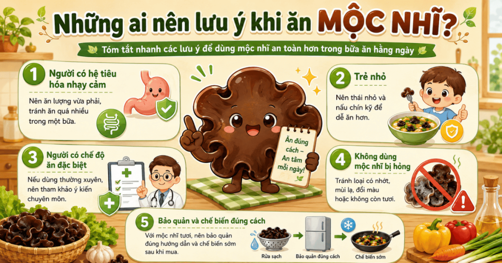 Những ai nên lưu ý khi ăn mộc nhĩ