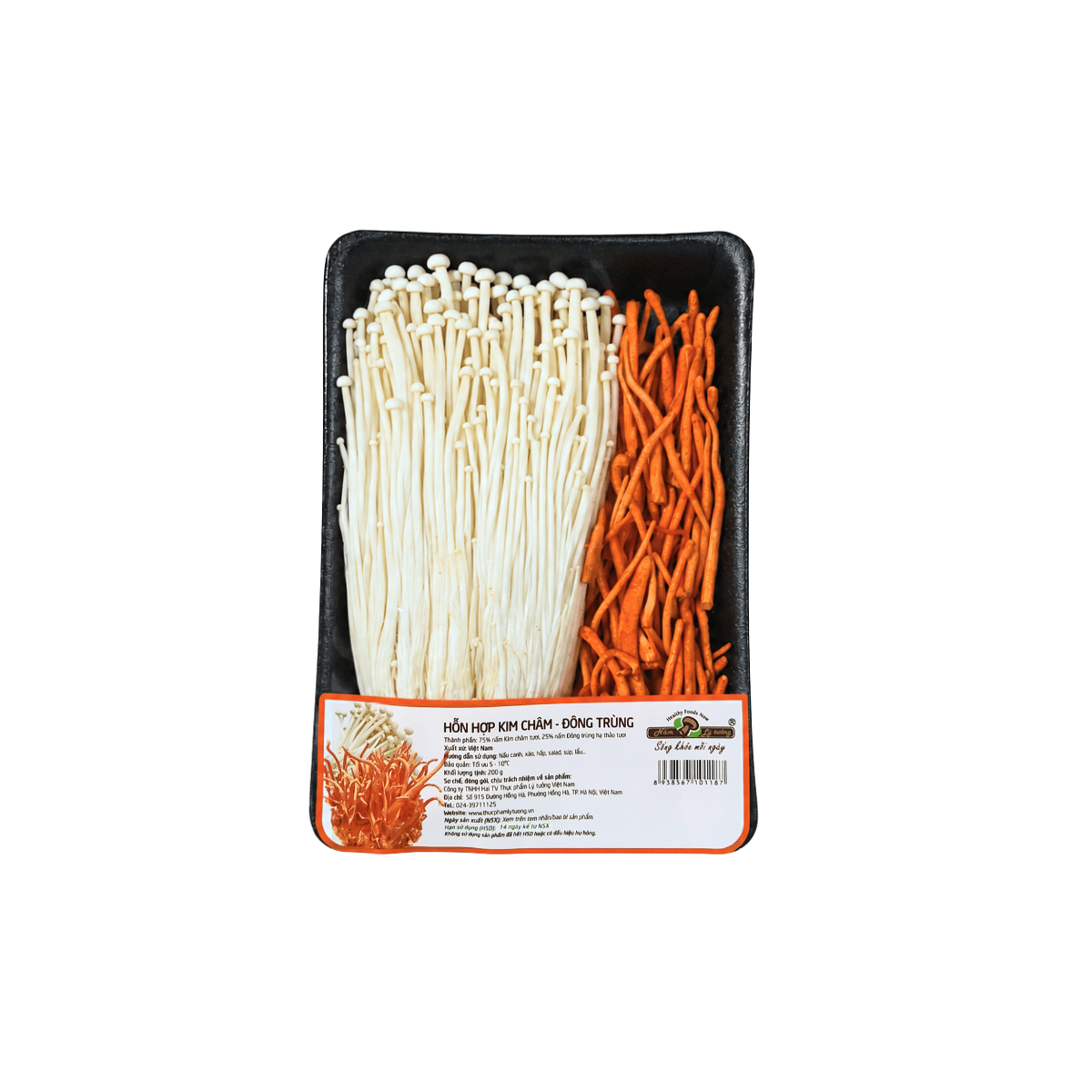 Set hỗn hợp nấm Kim Châm - Đông Trùng Hạ Thảo 200g