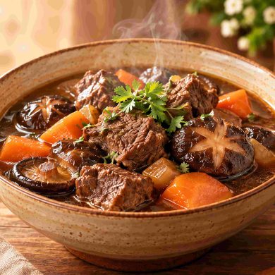 Bò hầm nấm hương thơm ngon bổ dưỡng