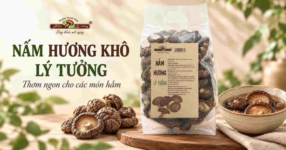 Nấm hương khô Lý Tưởng - Nguyên liệu không thể thiếu trong món bò hầm nấm hương