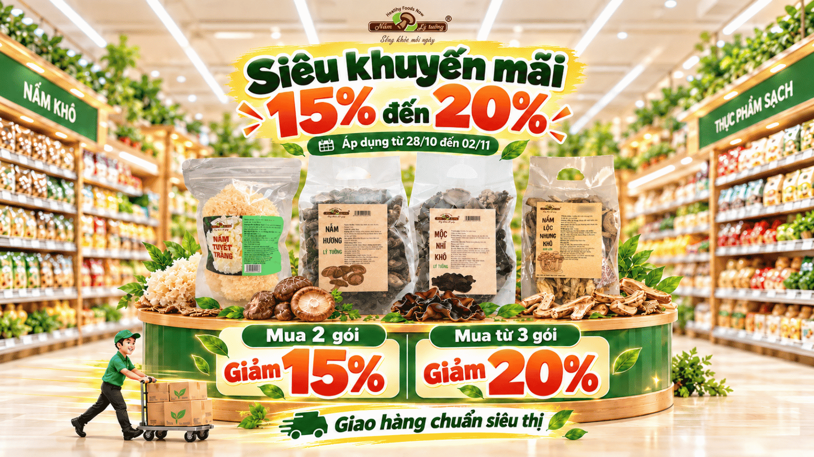 Giảm giá nấm khô lên tới 20%