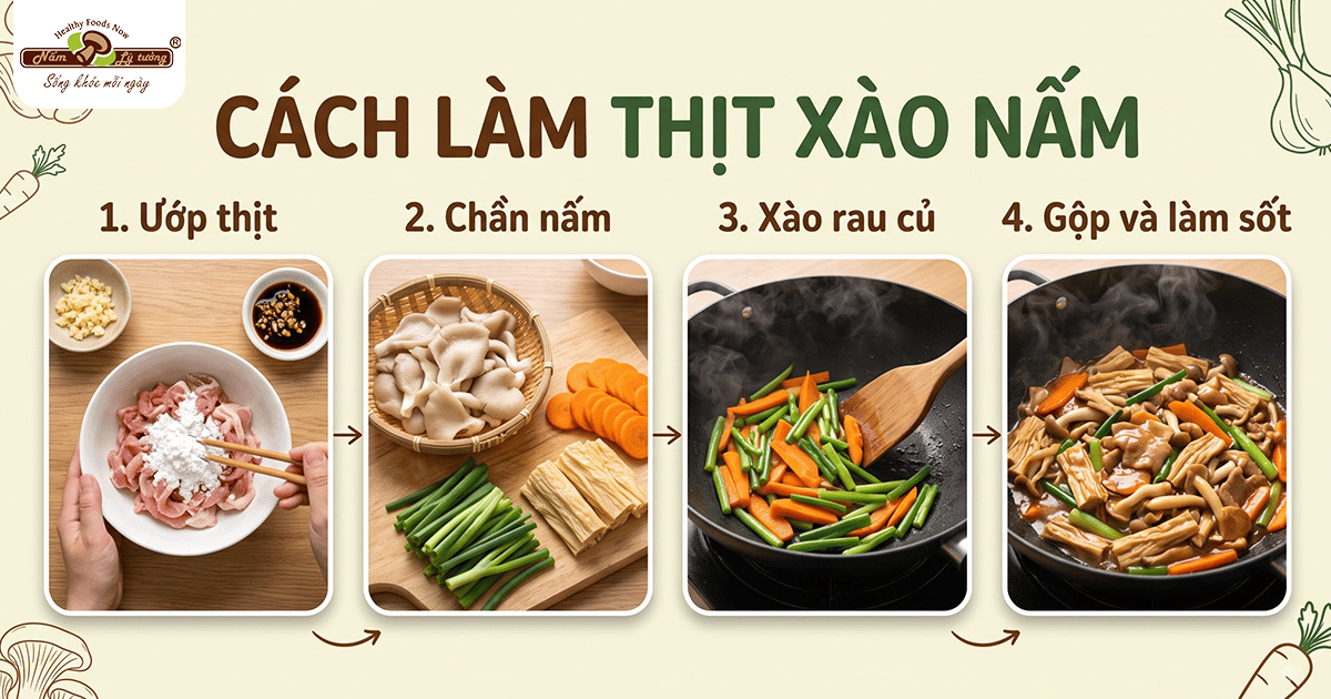 Cách làm món thịt xào nấm bào ngư